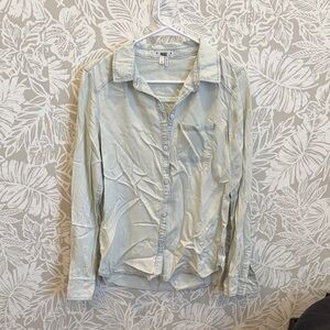 PAIGE Pale Blue Denim-Style Button Front Shirt
